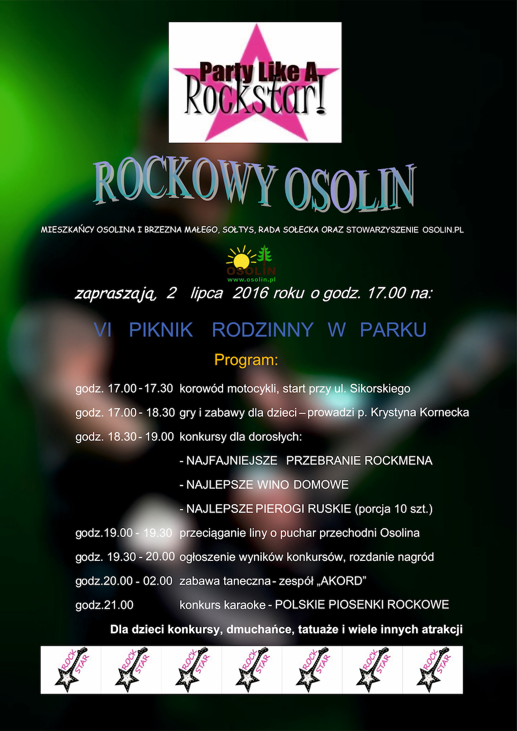 VI RODZINNY PIKNIK W PARKU! Tym razem na Rockowo! 2 lipca 2016